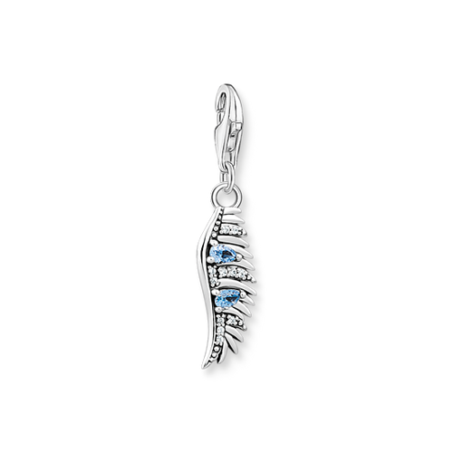 Thomas Sabo Charm pendant phoenix feather with blue stones silver