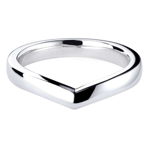 18ct white gold shaped band