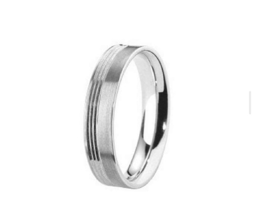 9ct white gold wedding band with finish width 5mm
