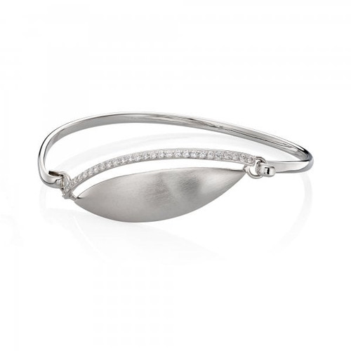 Fiorelli Silver Cubic Zirconia Flip Top Bangle