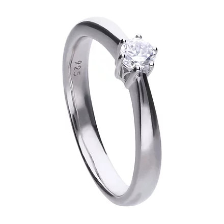 Diamonfire Claw Set 0.25ct Zirconia Solitaire Ring