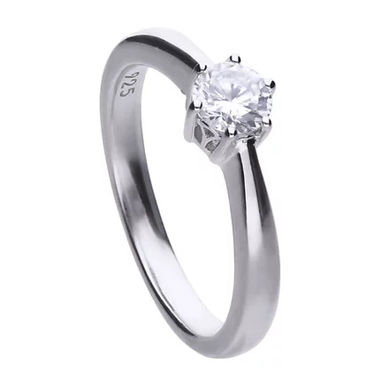 Diamonfire Claw Set 0.5ct Zirconia Solitaire Ring