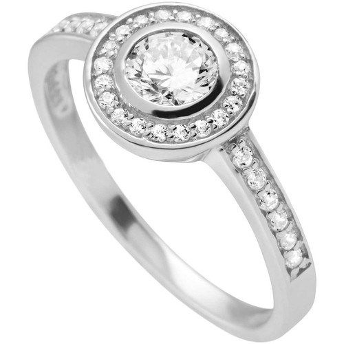 Diamonfire Round  Ring with Pave Surround