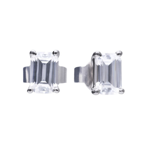 Diamonfire Emerald Cut Diamonfire Zirconia Stud Earrings