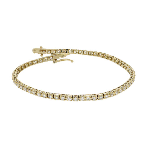 9ct yellow gold diamond tennis bracelet