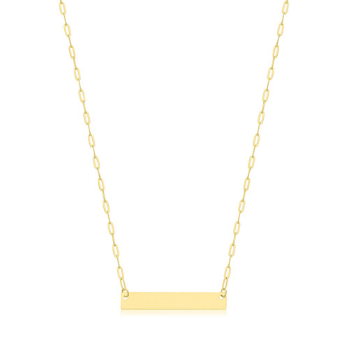 9CT Yellow Gold Paperclip Chain ID Necklet