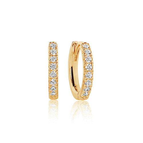SIF Jakobs EARRINGS ELLERA MEDIO - 18K GOLD PLATED WITH WHITE ZIRCONIA