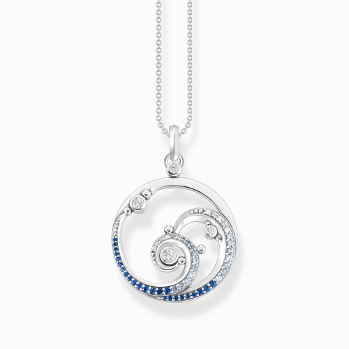 Thomas Sabo Necklace wave with blue stones