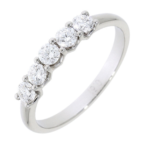Platinum Diamond 0.55ct 5 stone V collet eternity ring