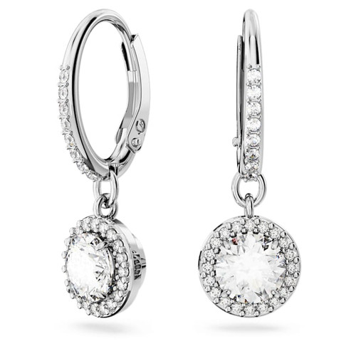 Swarovski Una Angelic drop earrings
Round cut, Pavé, White, Rhodium plated