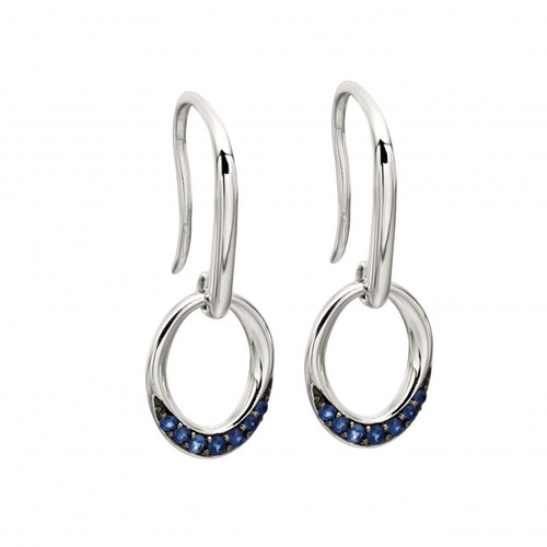 9ct White Gold & Sapphire Earrings