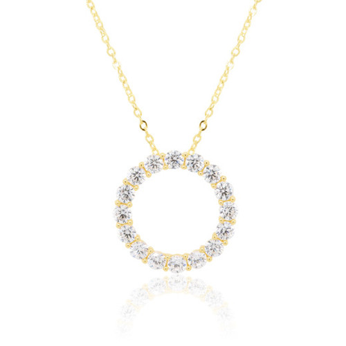 9ct Yellow Gold  Circle Pendant Necklace