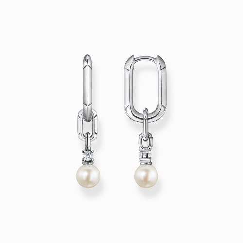 Thomas Sabo Hoop earrings links and pearls silver