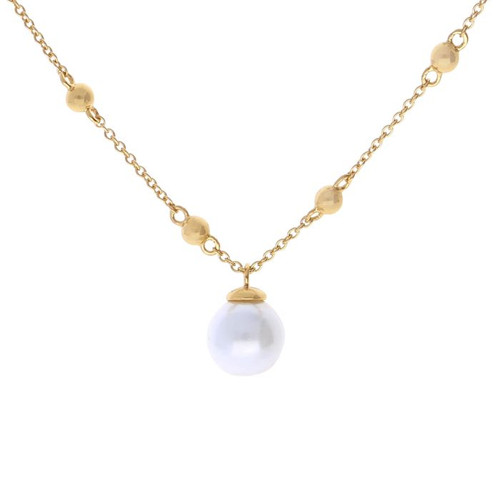 Diamonfire Station Necklace with Shell Pearl