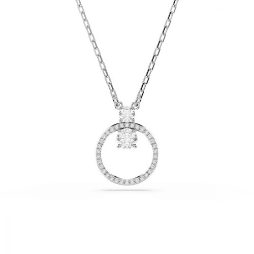 Swarovski, Constella pendant Round cut, White, Rhodium plated