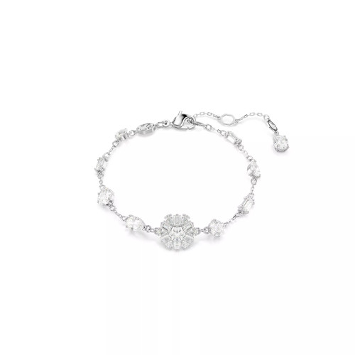 Swarovski  bracelet Mixed cuts, Snowflake, White, Rhodium plated