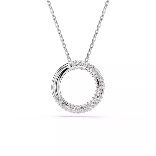 Swarovski Dextera pendant Pavé, White, Rhodium plated