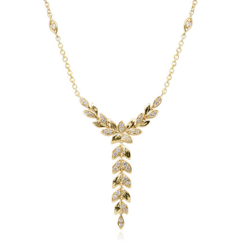 Mark Milton 9ct Yellow Gold Diamond Cascading Y-Shape Necklace