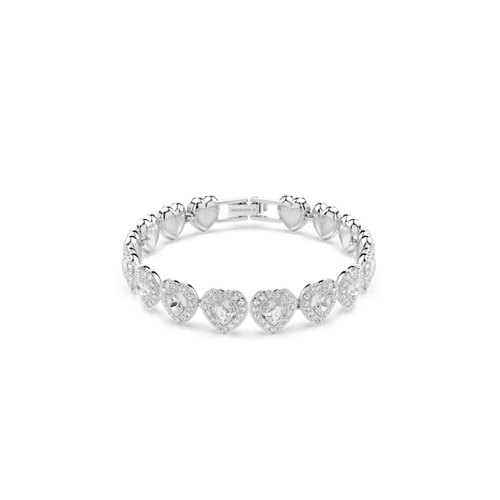Ariana Grande x Swarovski Tennis bracelet, Mixed cuts, Heart, White, Rhodium plated