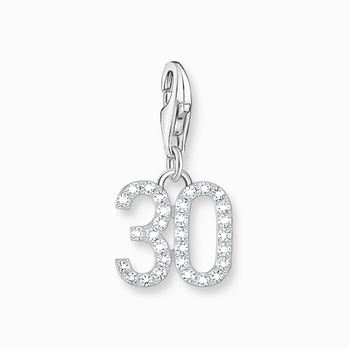 Thomas Sabo Silver charm pendant number 30 with zirconia