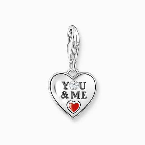 Thomas Sabo Silver heart charm pendant YOU & ME