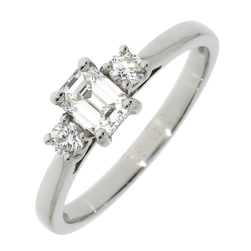 Platinum  Diamond Baguette Cut Trinity Ring