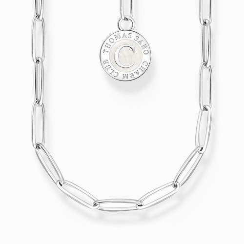 Thomas Sabo Charm necklace with white disc silver