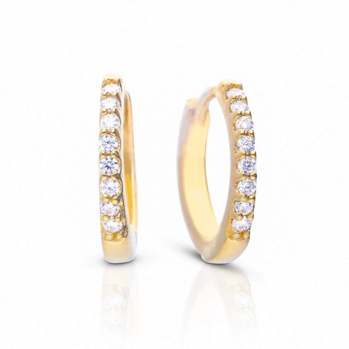Diamonfire Claw Set Half Eternity Hoop Earrings