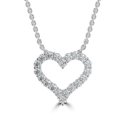 18ct White Gold Dia 0.76ct Kiss Pendant & Chain