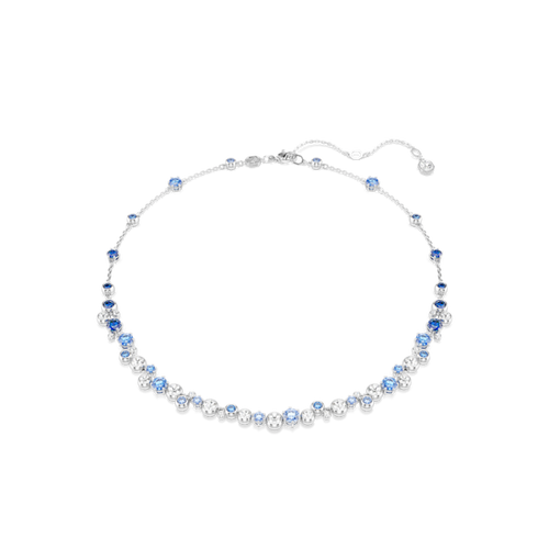 Swarovski Constella necklace Mixed cuts, Blue, Rhodium plated