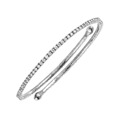 Attorno Bracelet 925 Sterling Silver Rhodium-Plated Single Row