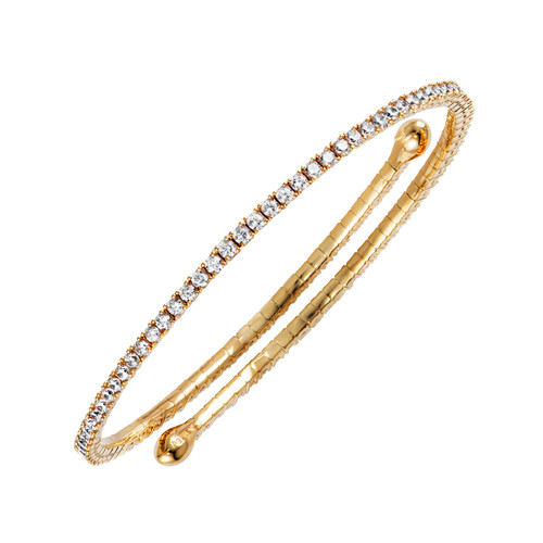 Attorno Bracelet  925 Sterling Silver  Gold-Plated Single Row