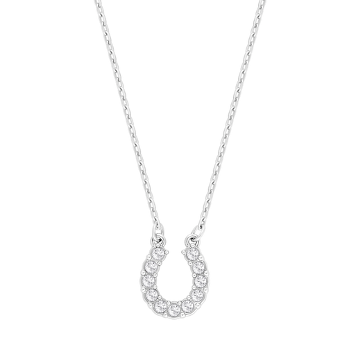 Swarovski Towards necklace, Horse shoe, White, Rhodium plated