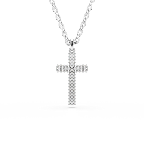 Swarovski Insigne pendant, Pavé, Cross, White, Rhodium plated