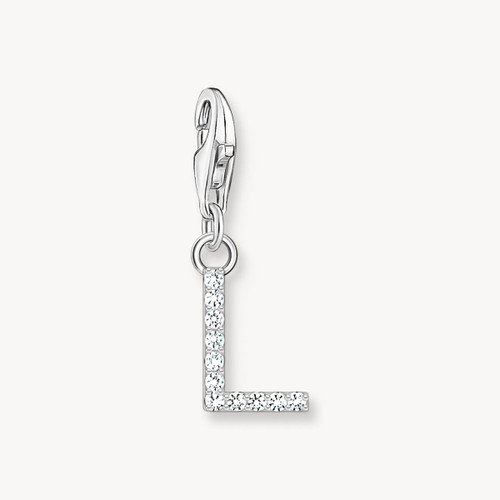Thomas Sabo Charm pendant letter L with white stones silver