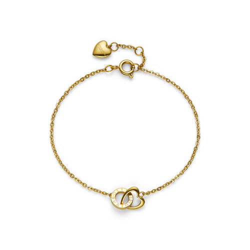 Classic Kindred Interlink Heart Gold Plated Bracelet