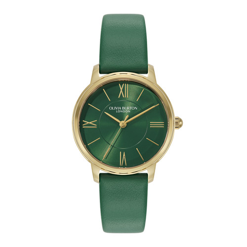 Classic 30mm Westbourne Gold & Deep Green Leather Strap Watch