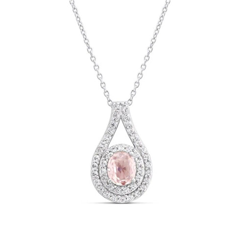 Diamonfire Teardrop Pink Zirconia Pendant