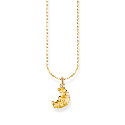 Gold-plated necklace in croissant design