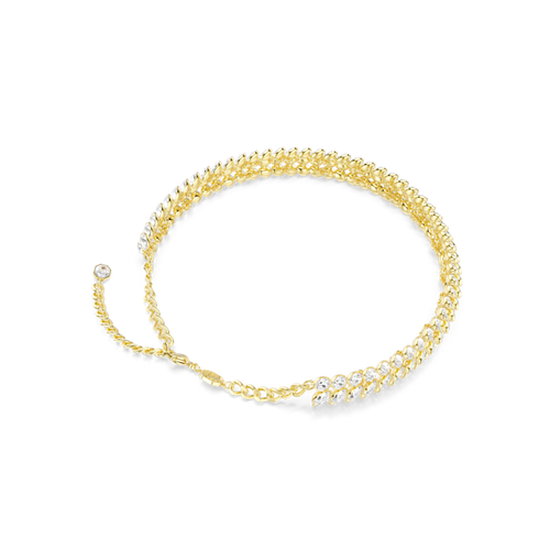 Idyllia choker, Oval cut, White, Gold-tone plated