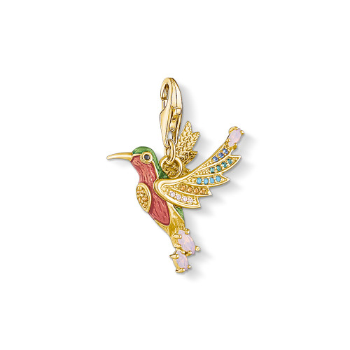 Thomas Sabo Charm pendant colourful hummingbird gold