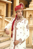 Amazing Off White Silk Brocade Designer Sherwani1037