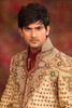 Amazing Gold Cream Zari Brocade Designer Sherwani1040