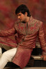 Amazing Maroon Zari Brocade Designer Sherwani1042