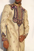 Amazing Beige Golden Dhupion Silk Designer Sherwani1054