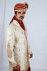 Amazing Cream Golden Zari Brocade Designer Sherwani1146