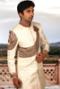 Amazing  Cream Brocade Silk Designer Sherwani1149