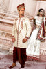 Amazing  Cream Dohra Zari Brocade Designer Sherwani1155