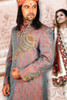 Amazing Peacock Blue Brocade Silk Designer Sherwani1163