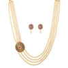 Stunning Gold Plated Minakari Locket Necklace Set1921